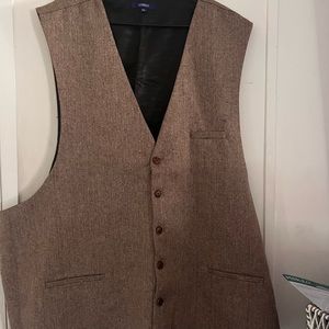 Mens 5xl suit vest med brown
